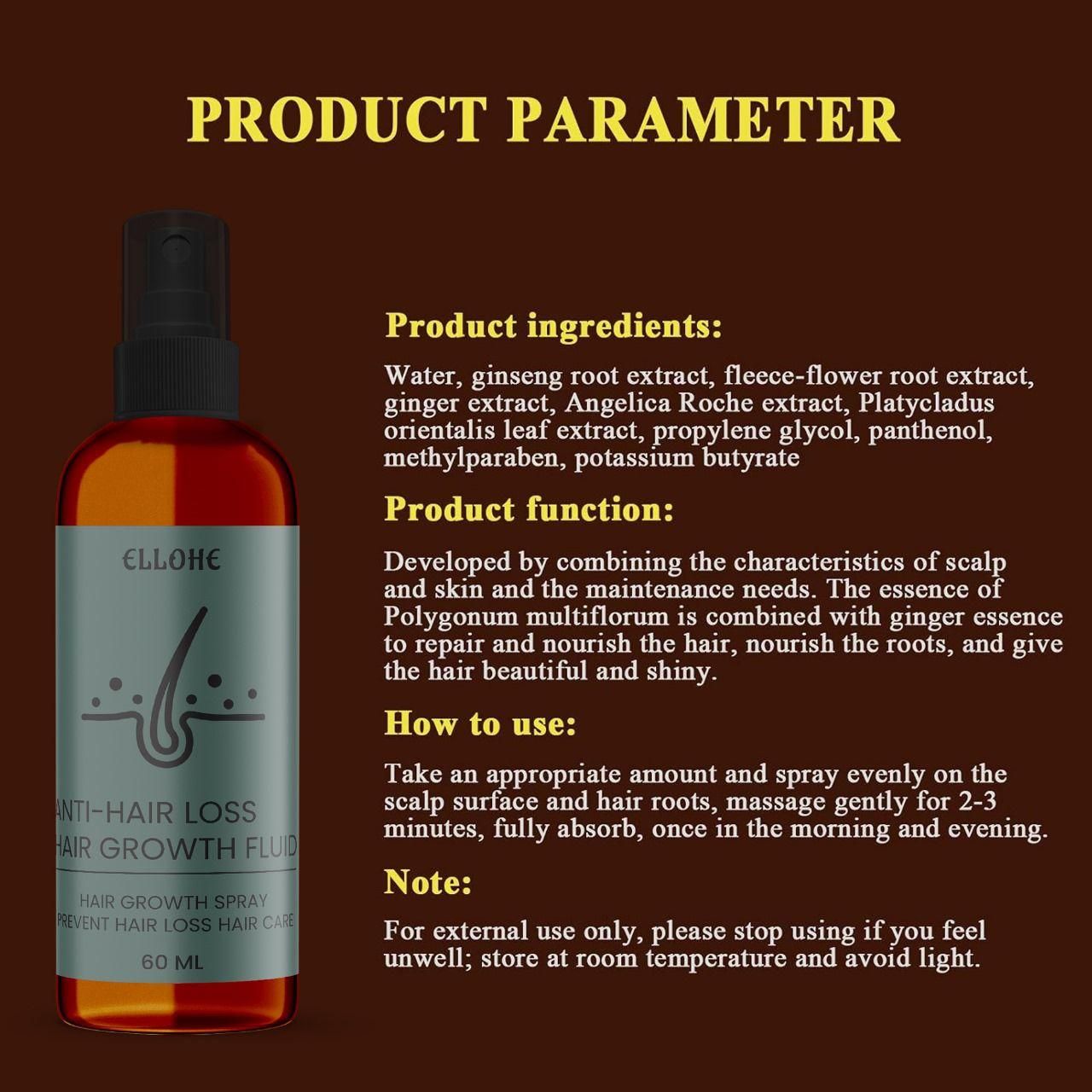 Ellohe Anti Hair Loss Hair Growth Fluid 60 ML Pack of 1